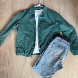 Zara bomber jacket green mens large